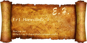 Erl Hannibál névjegykártya